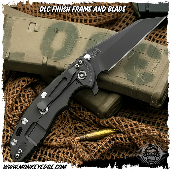 Here is a XM-18 3.5” Wharncliffe with DLC finish frame and blade
